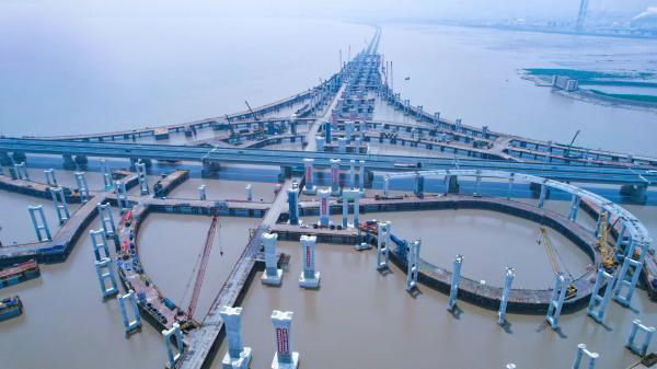 Ultima fundație a pilei de schimb Binhai a proiectului Hangyong cu mai multe linii Ningbo faza I a fost finalizată