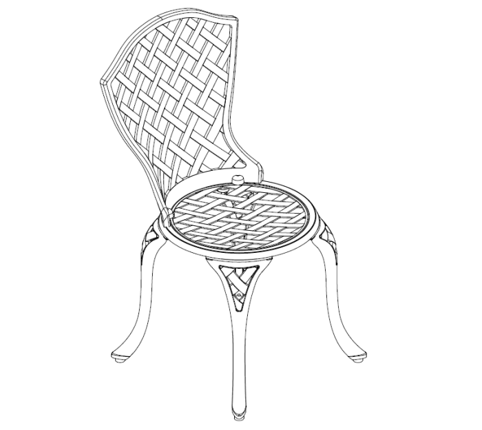 Set de sufragerie bistro din 3 piese din aluminiu turnat ---- Ghid de instalare a scaunului