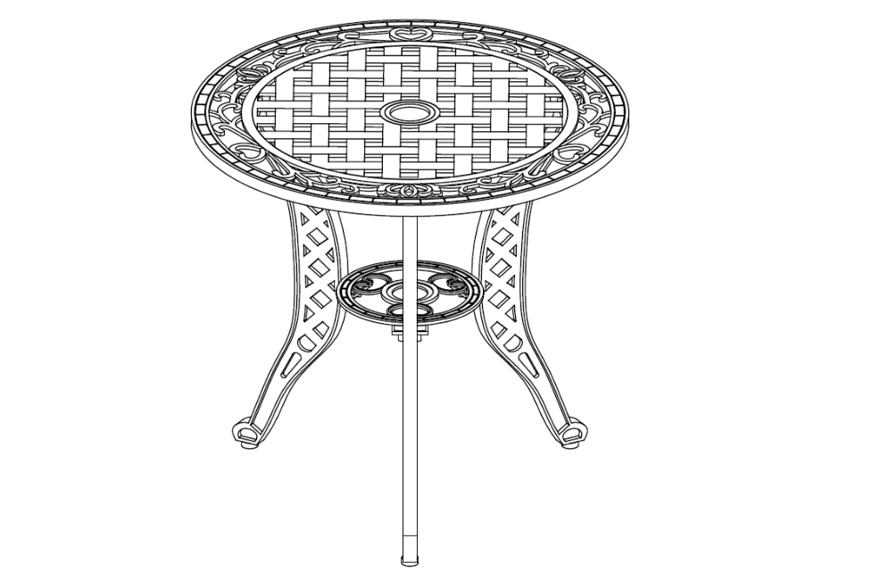 Set de sufragerie Bistro din 3 piese din aluminiu turnat ---- Ghid de instalare a mesei