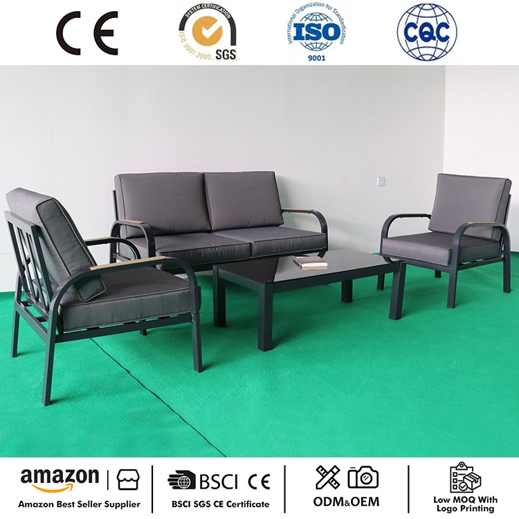 Set de conversație din aluminiu pentru mobilier de terasă din 4 piese