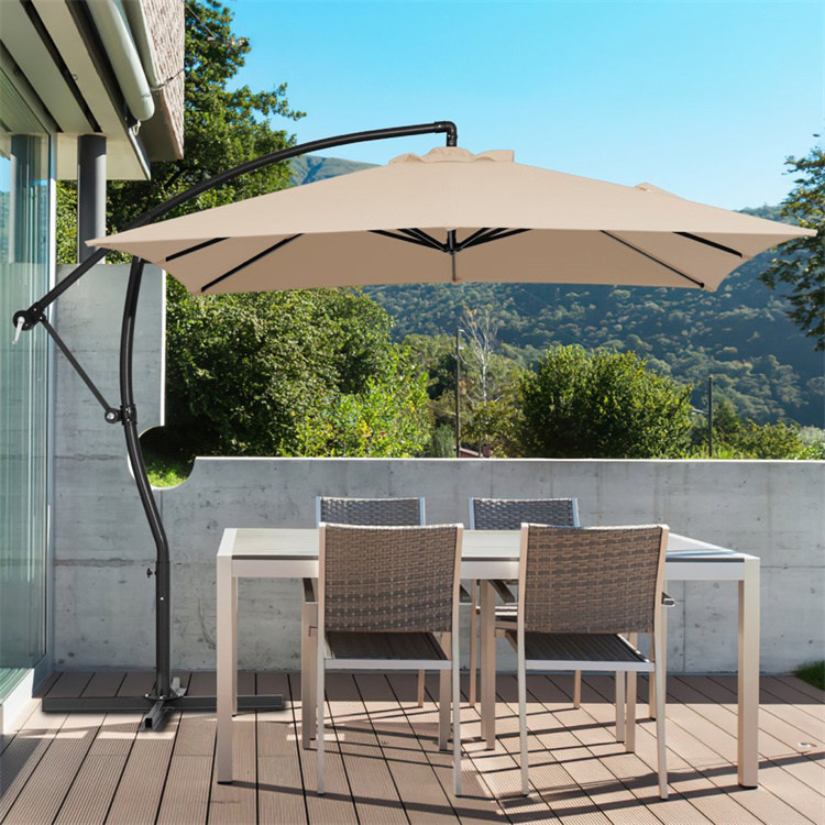 Umbrelă de 9 x 9 ft suspendată în consolă pentru patio