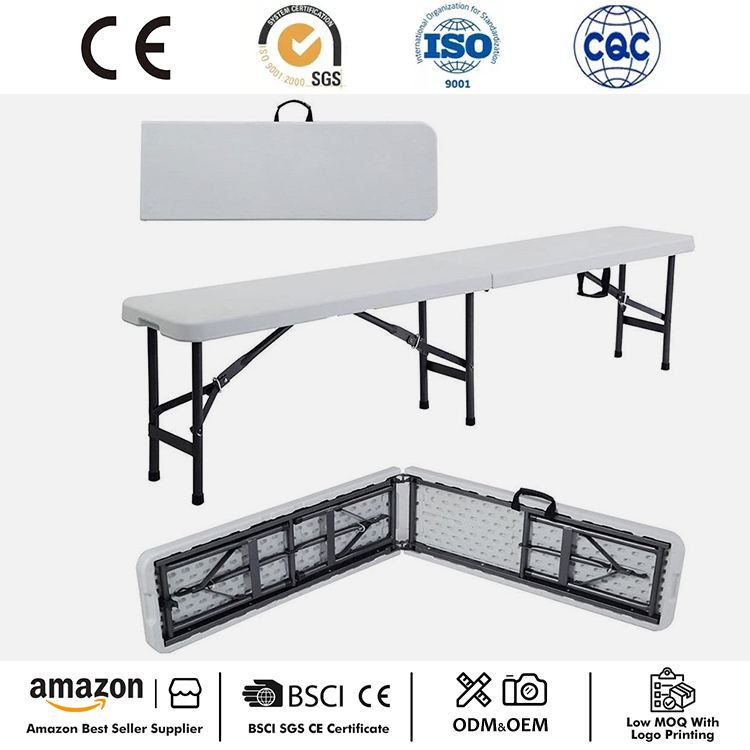 Bancă portabilă pliabilă din plastic de 6 ft