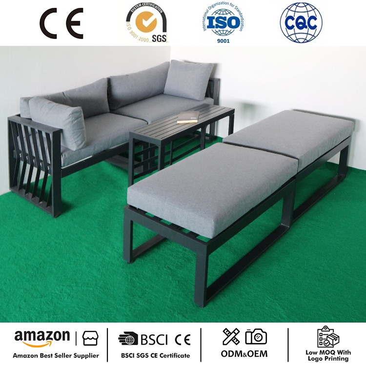 Cel mai nou set de canapele secționale de exterior din aluminiu