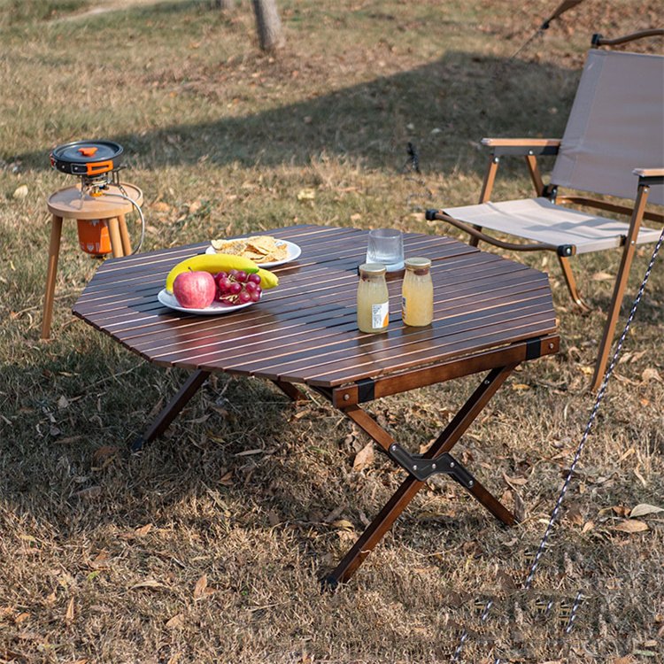 Masă de picnic de camping pliagonală