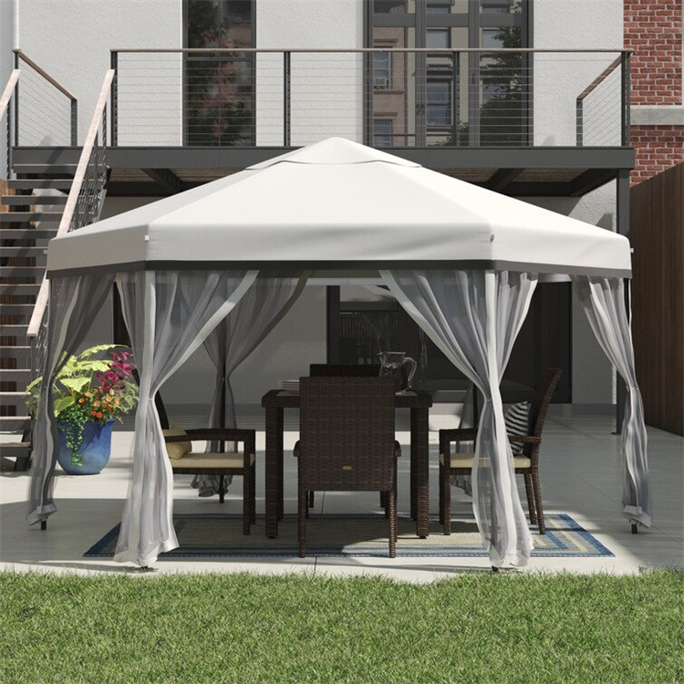 Foișor hexagonal cu capac moale de 11 x 11 ft