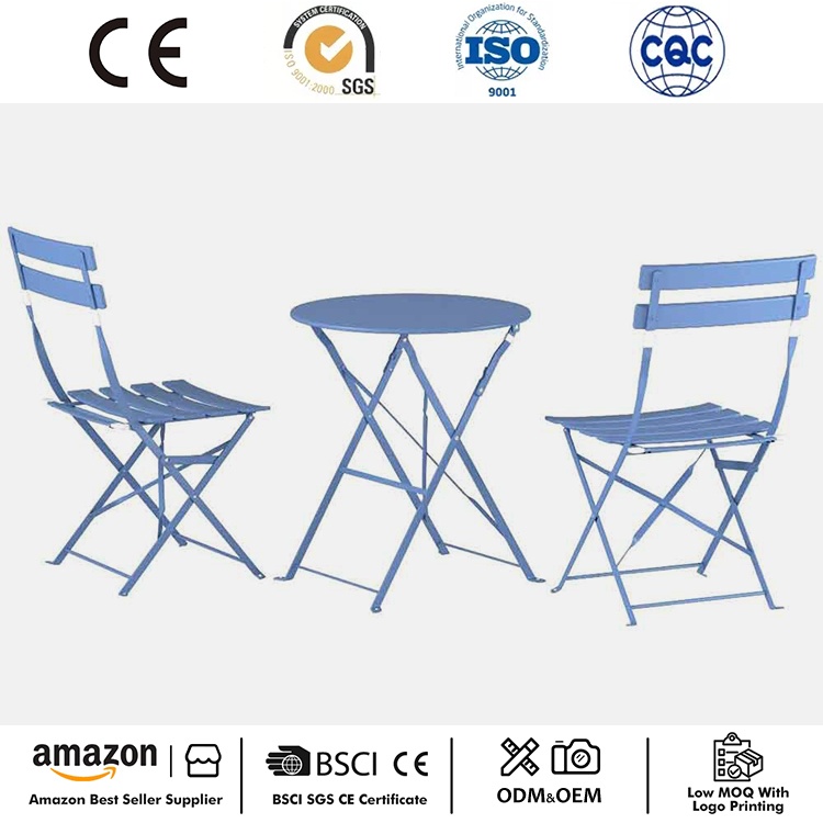 Set de mobilier de bistro pliabil de exterior, 3 piese
