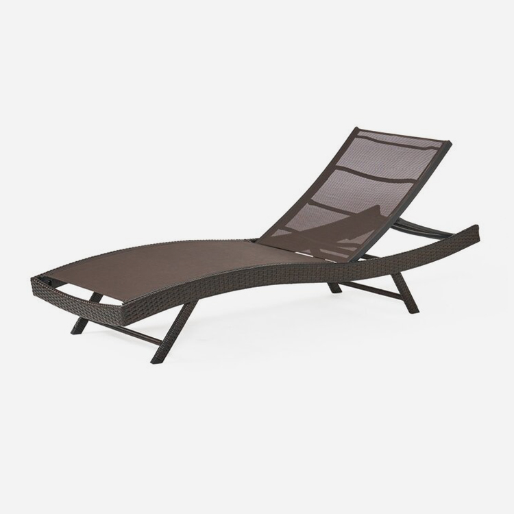 Scaun de șezlong reglabil de terasă Rattan Chaise