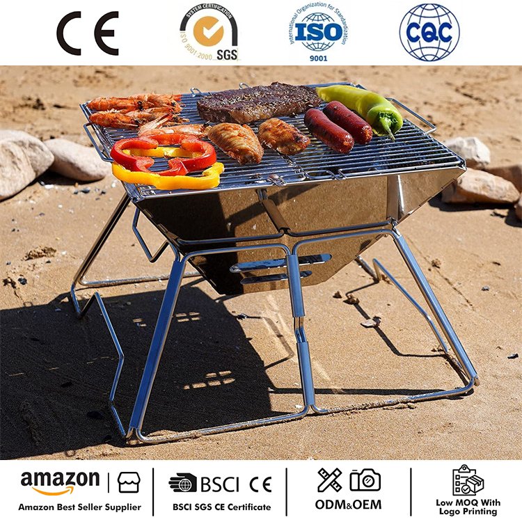 Grătar portabil de camping cu cărbune